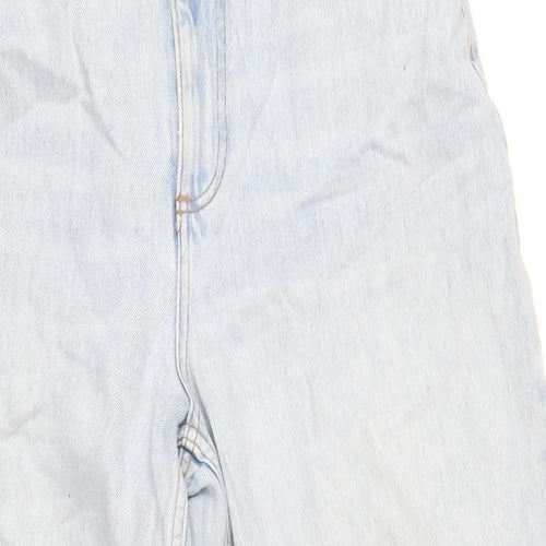 ASOS Womens Blue Cotton Wide-Leg Jeans Size 30 in L32 in Regular Zip