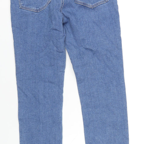 NEXT Womens Blue Cotton Straight Jeans Size 10 L30 in Slim Zip