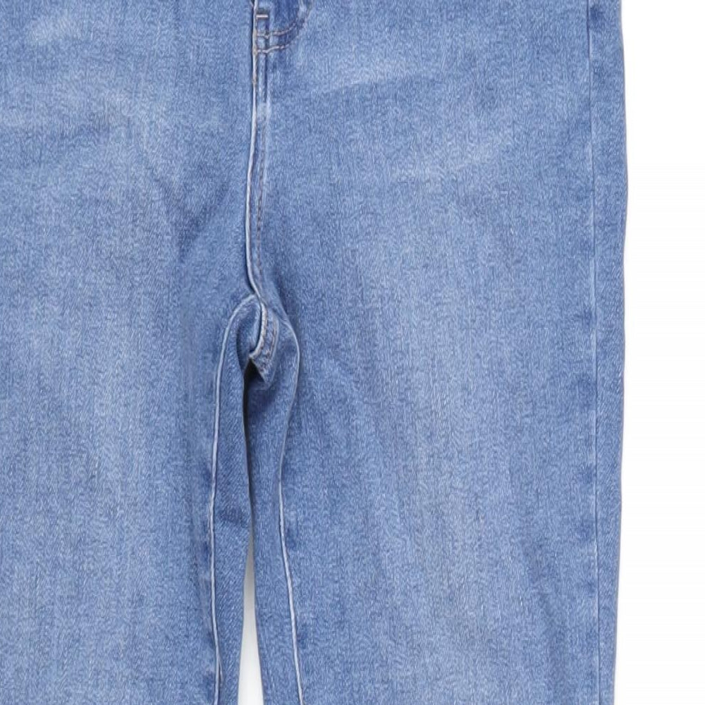 NEXT Womens Blue Cotton Straight Jeans Size 10 L30 in Slim Zip