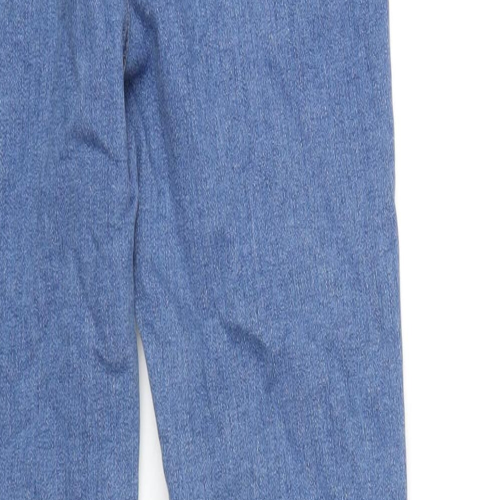 NEXT Womens Blue Cotton Straight Jeans Size 10 L30 in Slim Zip