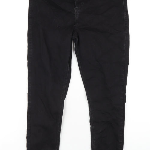 Topshop Womens Black Cotton Skinny Jeans Size 34 in L30 in Regular Zip