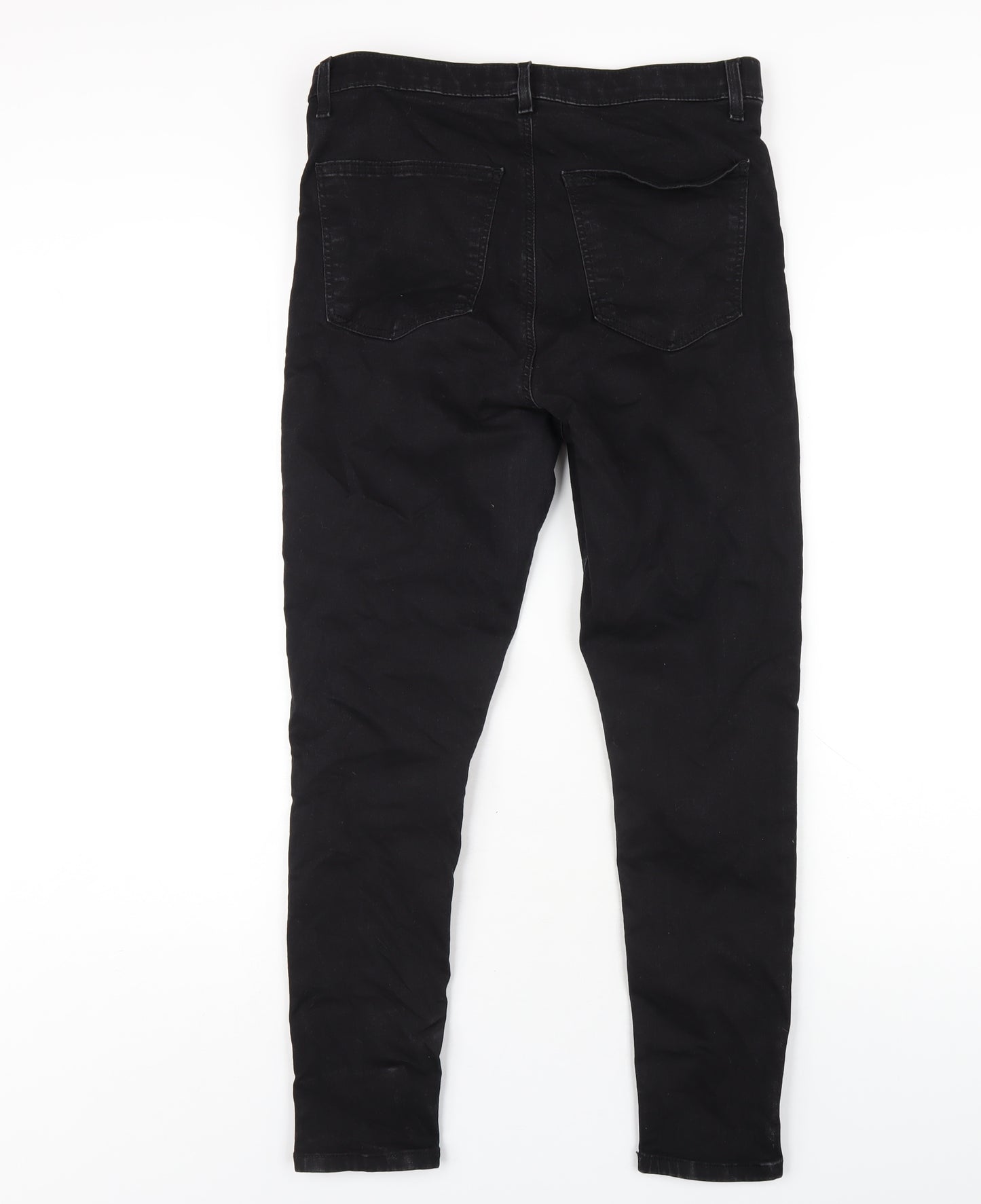 Topshop Womens Black Cotton Skinny Jeans Size 34 in L30 in Regular Zip
