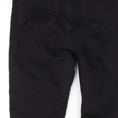 Topshop Womens Black Cotton Skinny Jeans Size 34 in L30 in Regular Zip