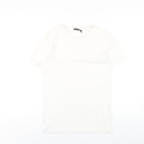 ASOS Womens White Cotton Basic T-Shirt Size M Round Neck