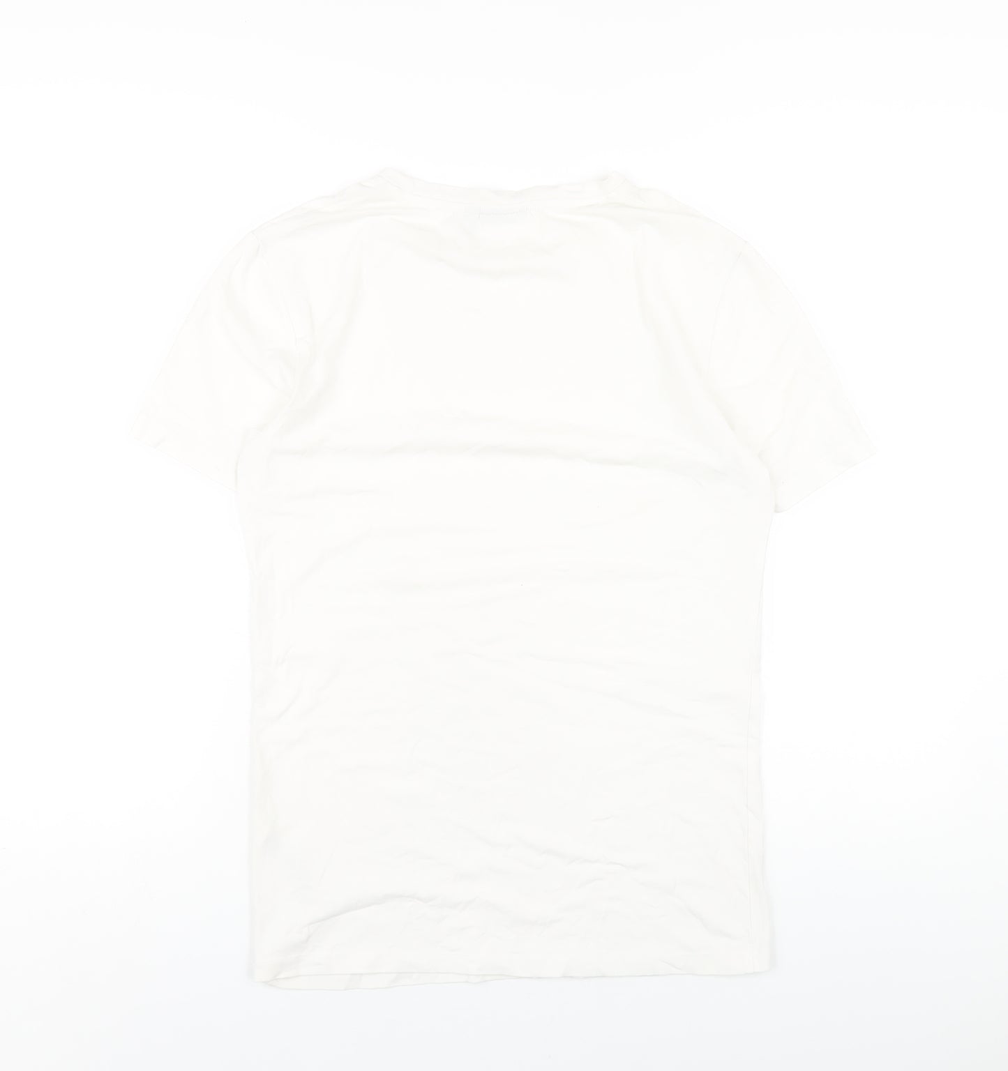 ASOS Womens White Cotton Basic T-Shirt Size M Round Neck