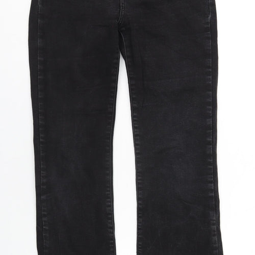 ASOS Womens Black Cotton Straight Jeans Size 10 L32 in Regular Zip