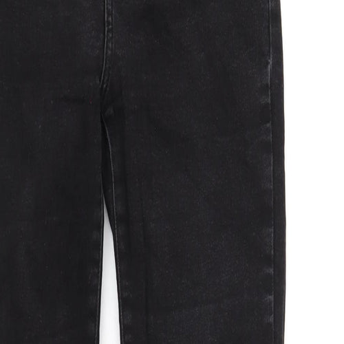 ASOS Womens Black Cotton Straight Jeans Size 10 L32 in Regular Zip