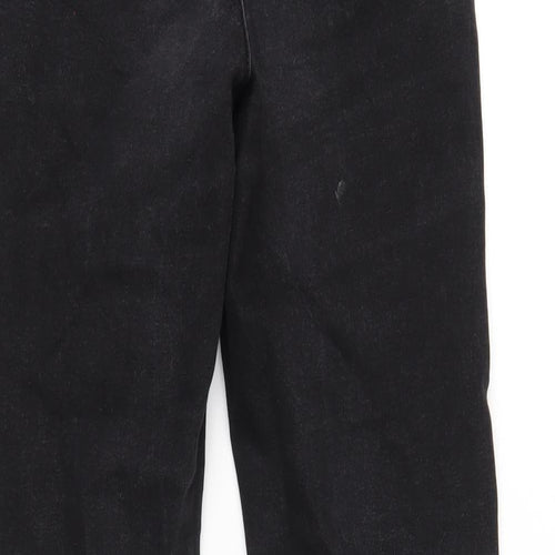 ASOS Womens Black Cotton Straight Jeans Size 10 L32 in Regular Zip