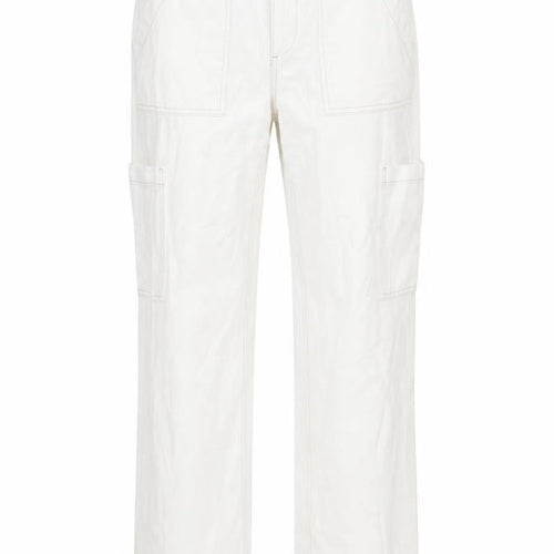 H&M Womens Ivory Cotton Straight Jeans Size 10 L30 in Regular Zip