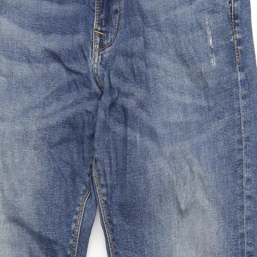Pepe Jeans Mens Blue Cotton Straight Jeans Size 32 in L33 in Regular Zip