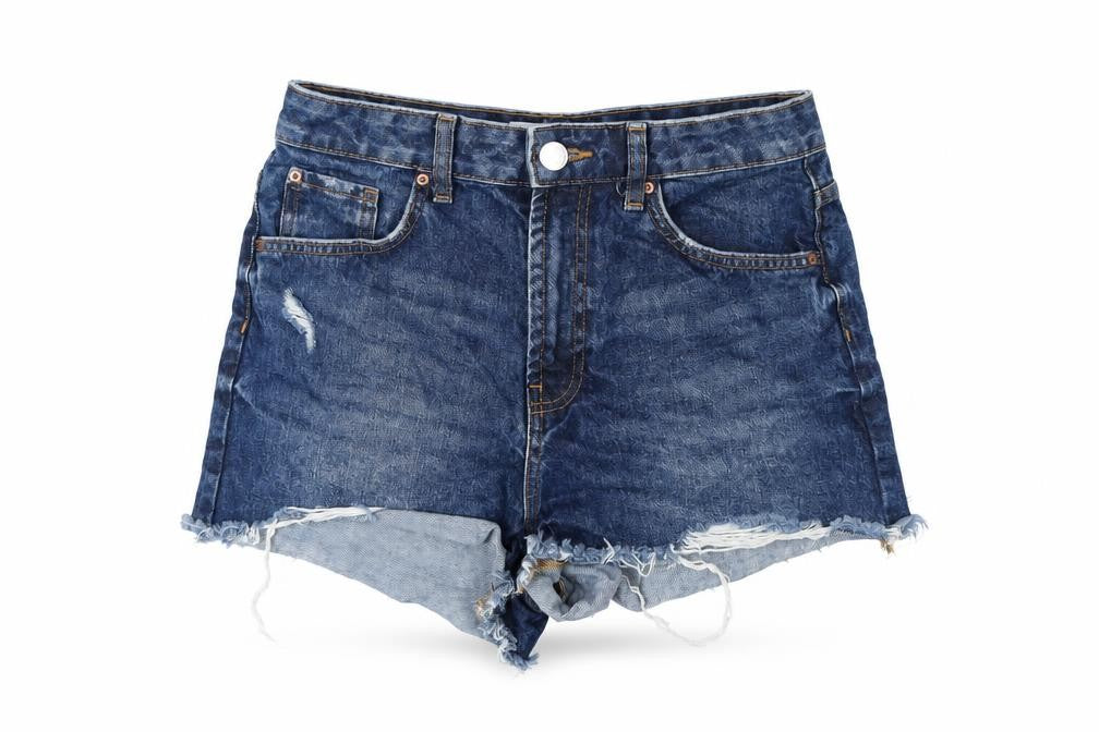 Denim & Co. Womens Blue Cotton Cut-Off Shorts Size 10 Regular Zip