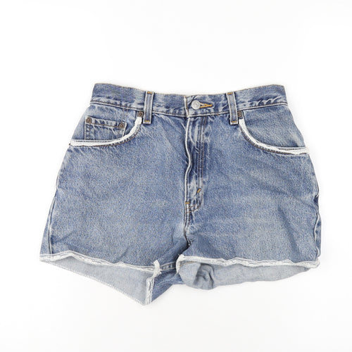 Levi's Womens Blue Cotton Boyfriend Shorts Size M L4 in Regular Zip