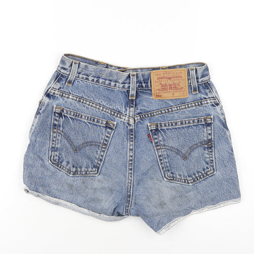 Levi's Womens Blue Cotton Boyfriend Shorts Size M L4 in Regular Zip