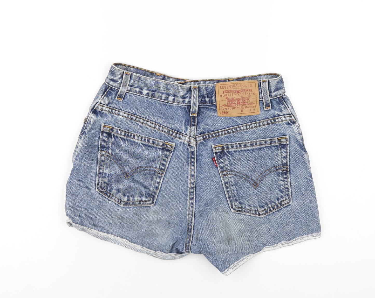 Levi's Womens Blue Cotton Boyfriend Shorts Size M L4 in Regular Zip