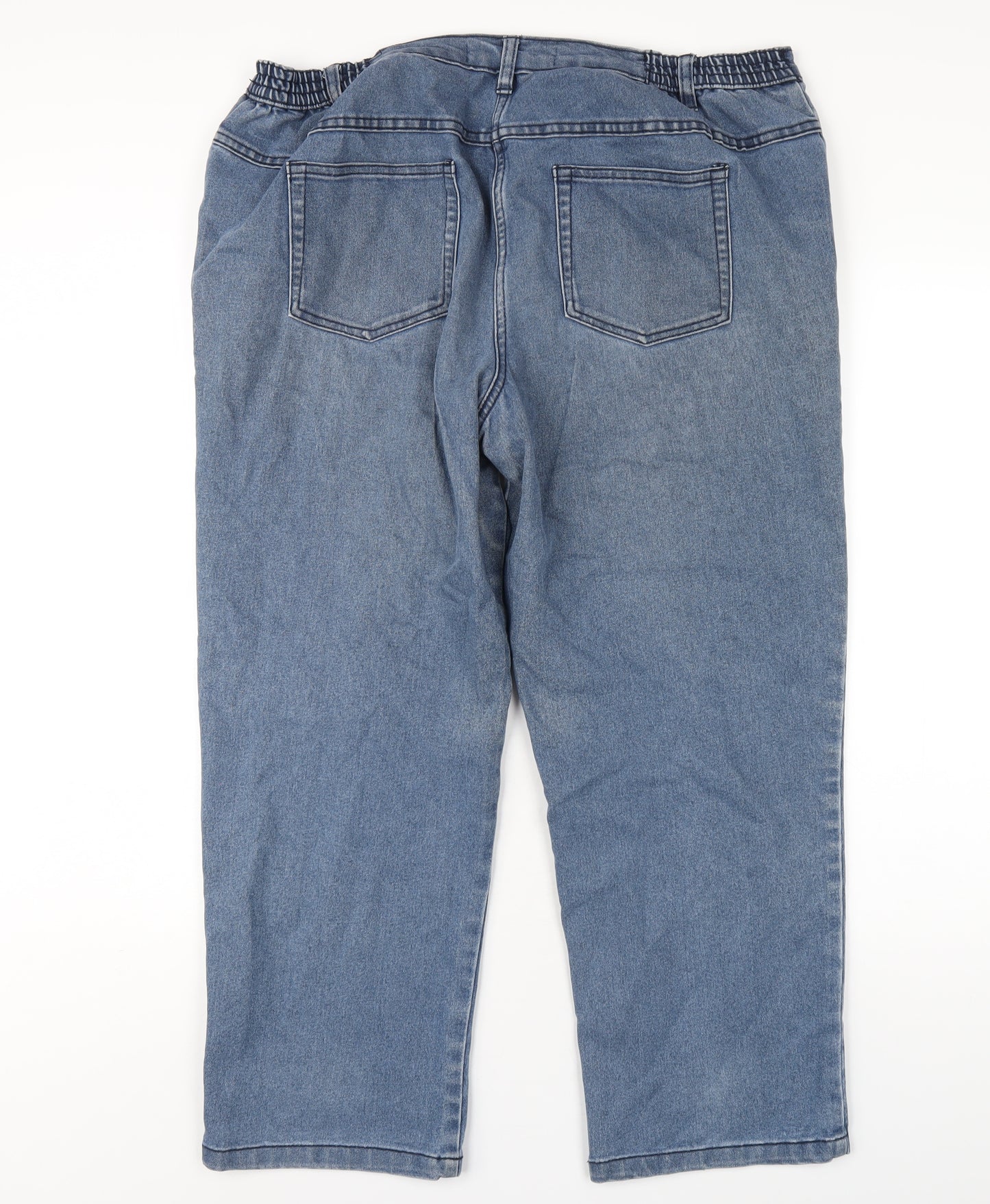 Bonmarché Womens Blue Cotton Straight Jeans Size 18 L28 in Regular Zip