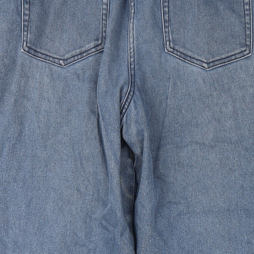 Bonmarché Womens Blue Cotton Straight Jeans Size 18 L28 in Regular Zip