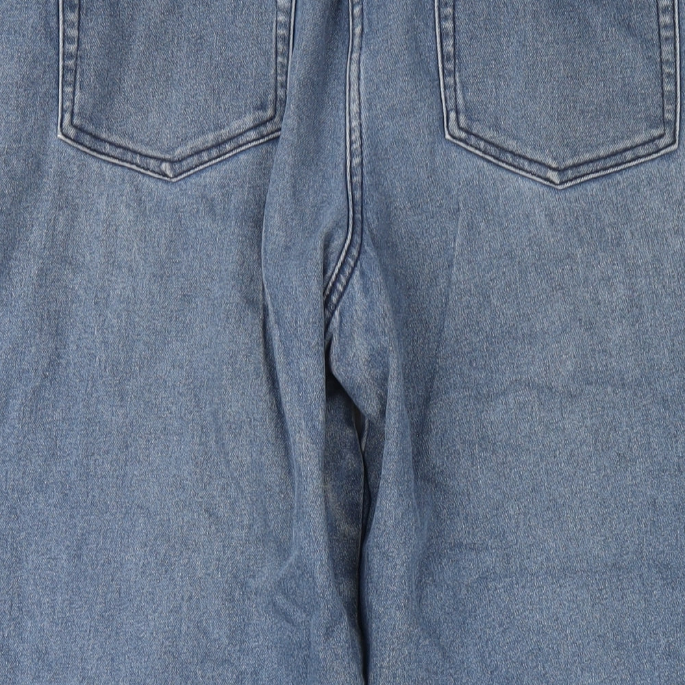 Bonmarché Womens Blue Cotton Straight Jeans Size 18 L28 in Regular Zip