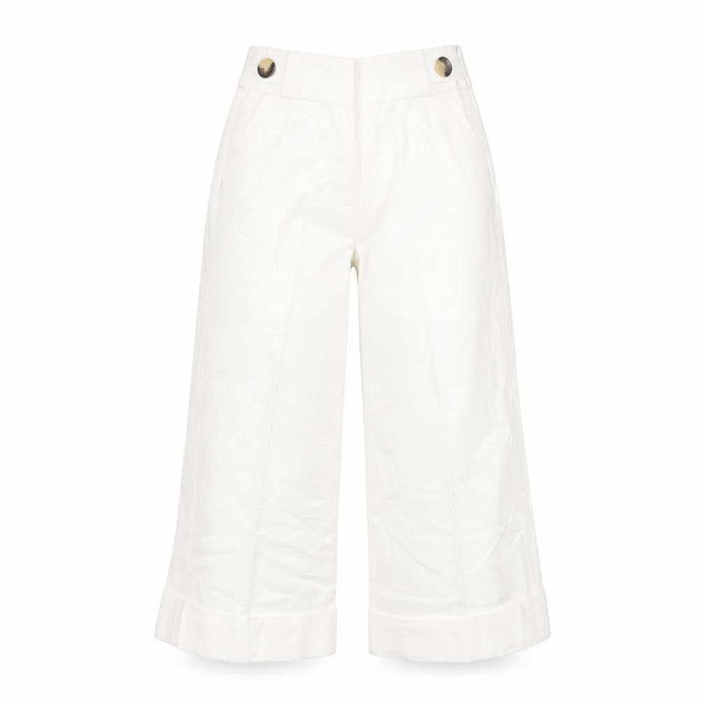 Zara Womens White Cotton Capri Jeans Size XS L20 in Regular Zip