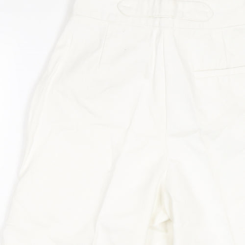Zara Womens White Cotton Capri Jeans Size XS L20 in Regular Zip