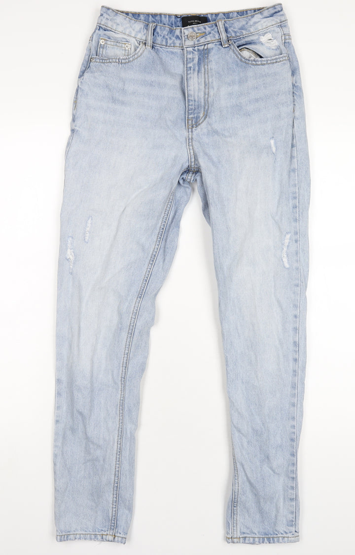 VERO MODA Womens Blue Cotton Straight Jeans Size 27 in L32 in Regular Zip