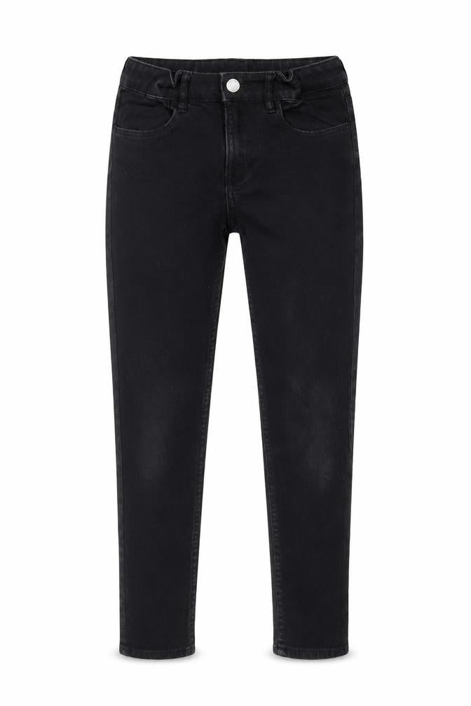 H&M Girls Black Cotton Skinny Jeans Size 9-10 Years L24 in Regular Zip