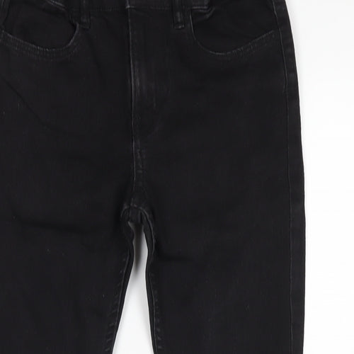 H&M Girls Black Cotton Skinny Jeans Size 9-10 Years L24 in Regular Zip