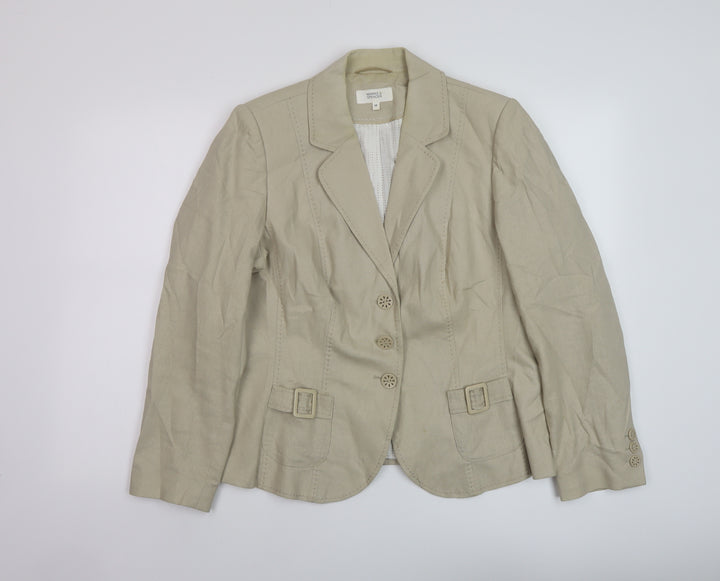 Marks and Spencer Womens Beige Jacket Size 16 Button