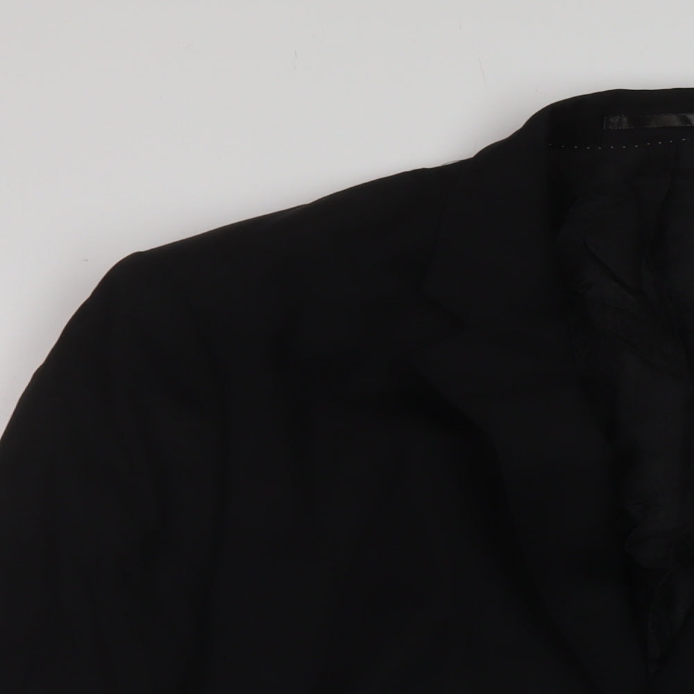 Jaeger Mens Black Wool Jacket Suit Jacket Size 46 Regular
