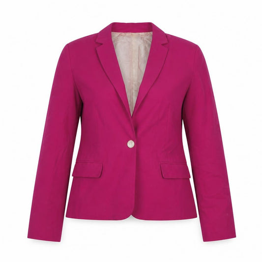 Front view of Zara women’s pink jacket, size S, button