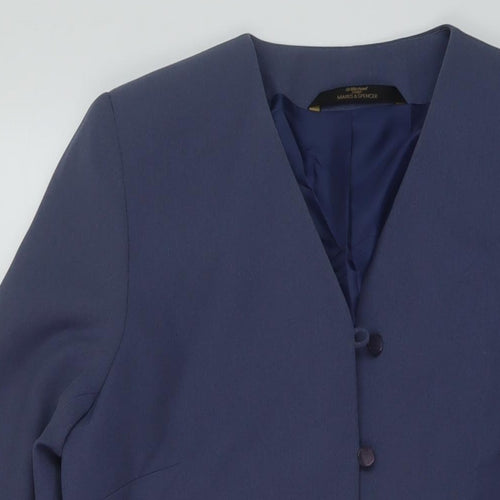 Marks and Spencer Womens Blue Jacket Size 12 Button