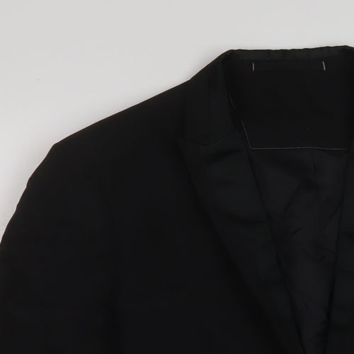 Marks and Spencer Mens Black Polyester Jacket Suit Jacket Size 36 Regular