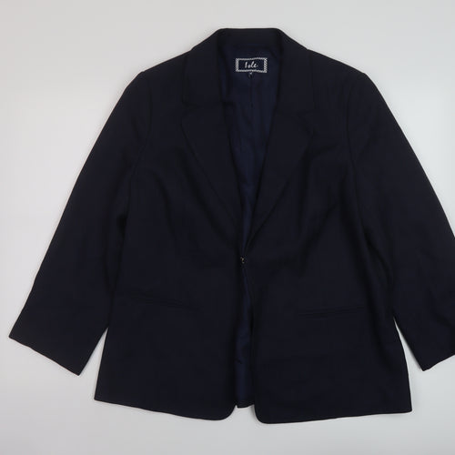 EMW Womens Blue Jacket Size 18 Hook & Eye