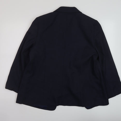 EMW Womens Blue Jacket Size 18 Hook & Eye
