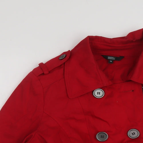 Marks and Spencer Womens Red Jacket Size 14 Button