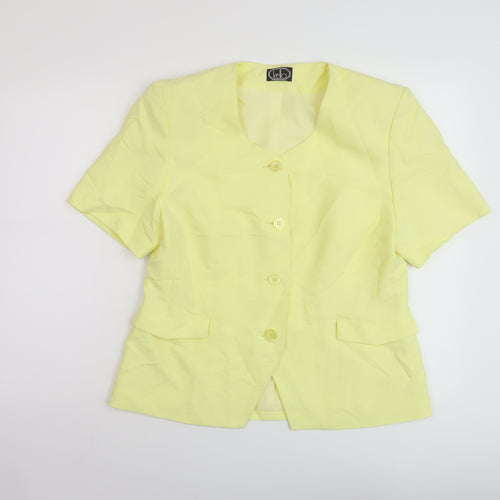 Kello Womens Yellow Jacket Blazer Size 16 Button