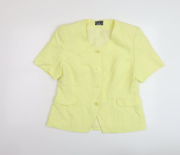 Kello Womens Yellow Jacket Blazer Size 16 Button
