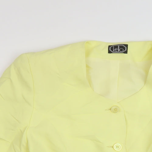 Kello Womens Yellow Jacket Blazer Size 16 Button