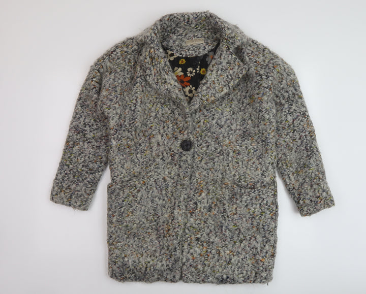 Trucco Womens Grey Overcoat Coat Size 8 Button
