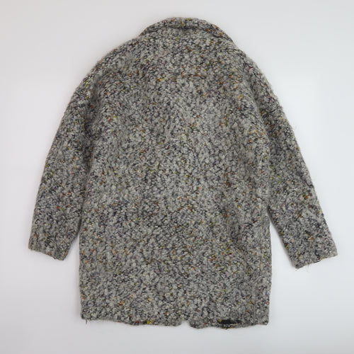 Trucco Womens Grey Overcoat Coat Size 8 Button