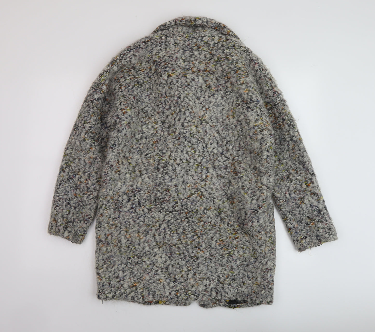 Trucco Womens Grey Overcoat Coat Size 8 Button