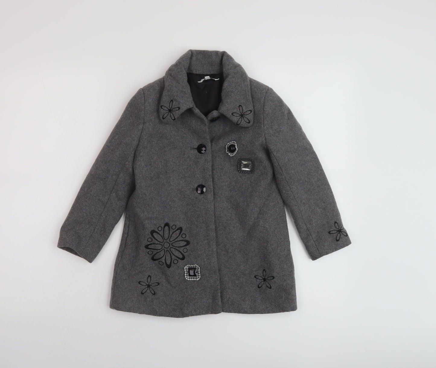 Marc Jacobs Girls Grey Overcoat Coat Size 6 Years Button