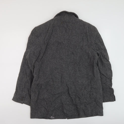 Marks and Spencer Womens Grey Overcoat Coat Size 14 Button