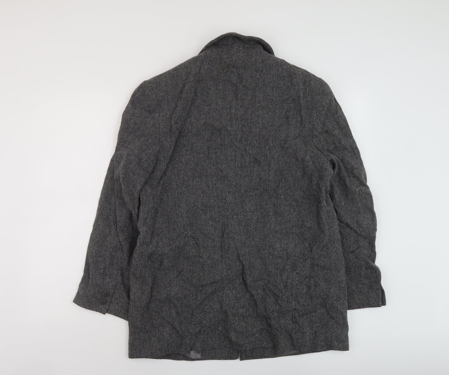 Marks and Spencer Womens Grey Overcoat Coat Size 14 Button