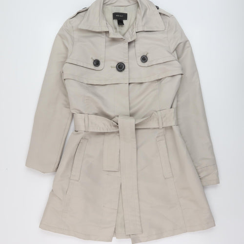 Mango Womens Beige Overcoat Coat Size S Button