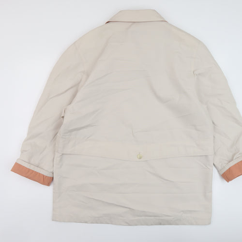 Telemac Womens Beige Overcoat Coat Size 16 Button