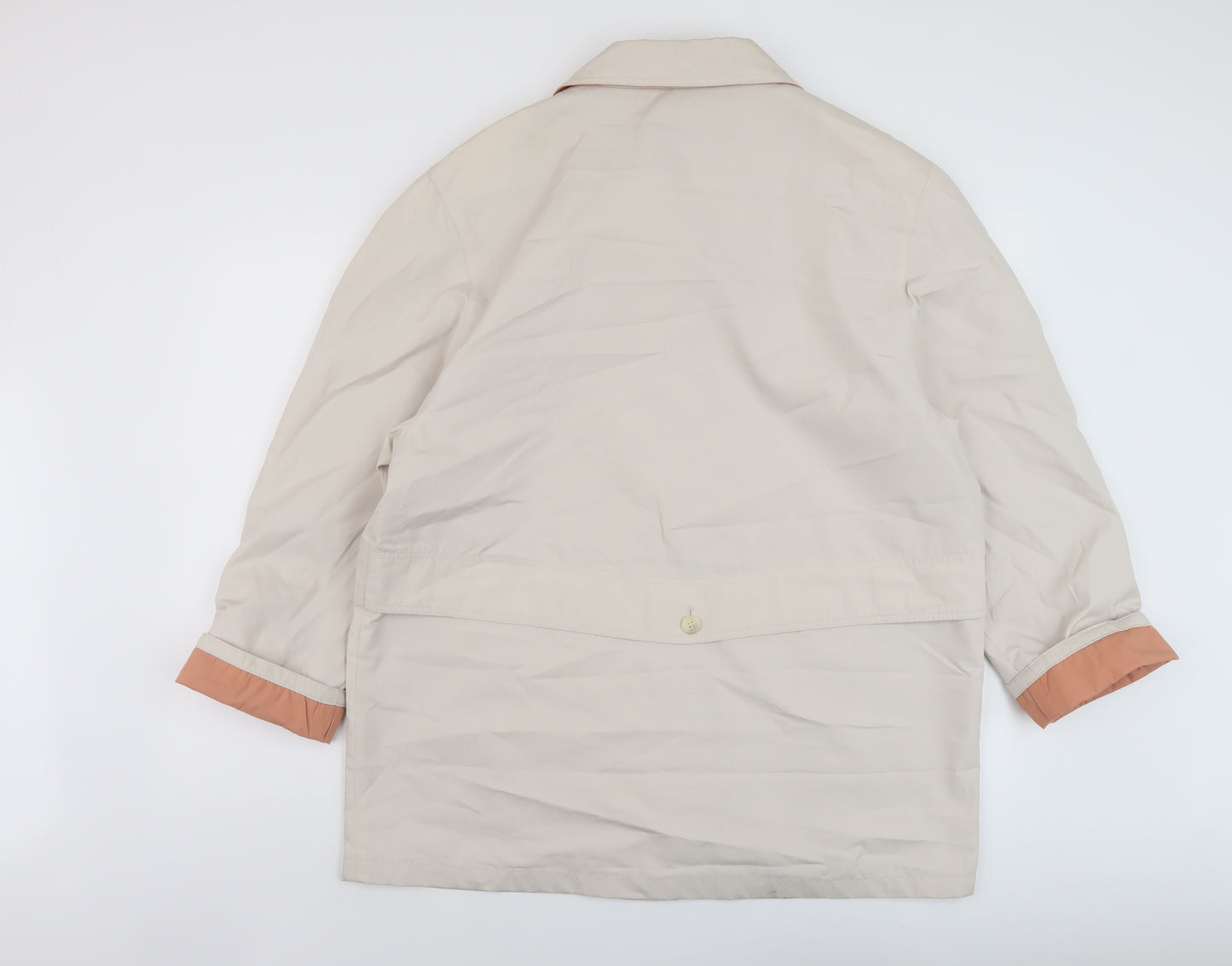 Telemac Womens Beige Overcoat Coat Size 16 Button