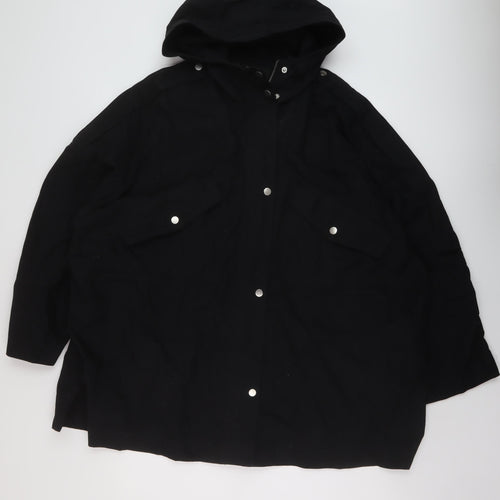 Nexyt Womens Black Rain Coat Coat Size 18 Zip