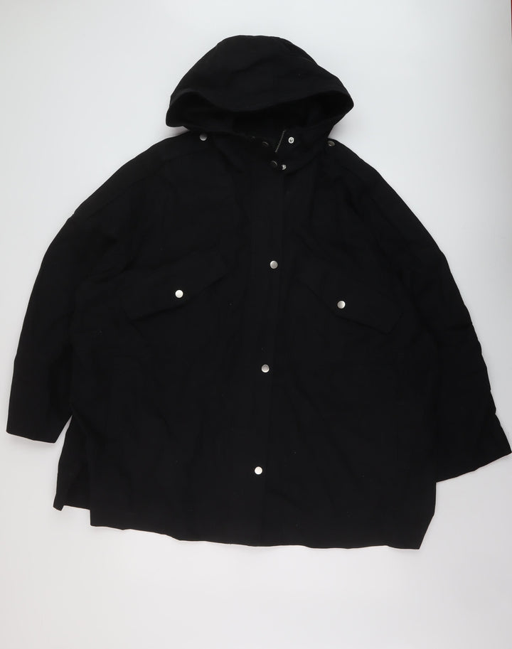 Nexyt Womens Black Rain Coat Coat Size 18 Zip
