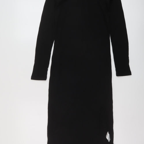 River Island Womens Black Polyester Sheath Size 10 Square Neck Pullover