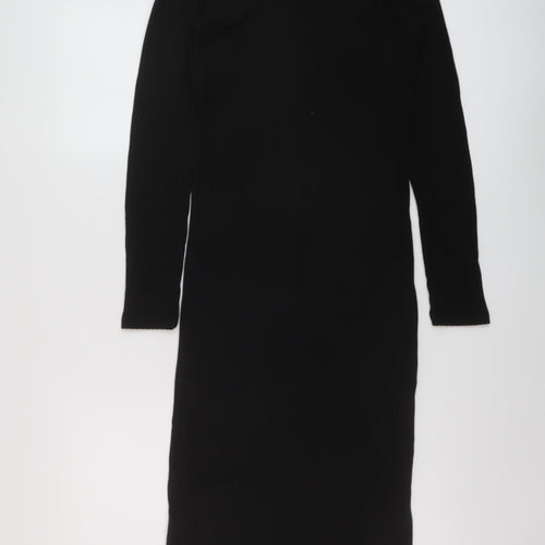 River Island Womens Black Polyester Sheath Size 10 Square Neck Pullover